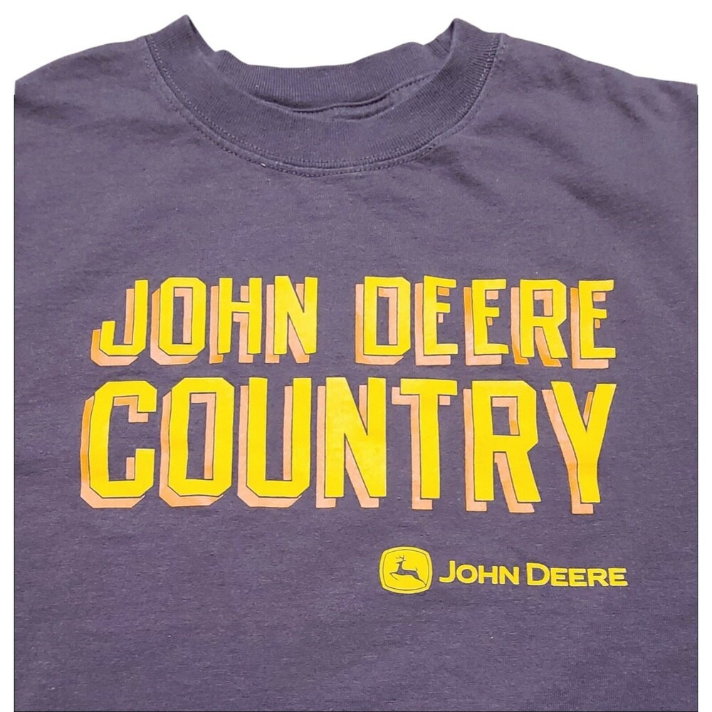 John Deere Country Shirt Boys Size XL(18) JD Logo S/S 100% Cotton Ag Farming FFA